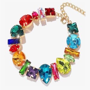 ACEDRE Multicolor Crystal Chocker Necklace